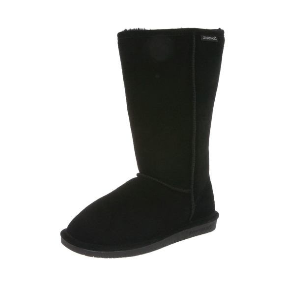 Bearpaw Women's Emma Tall Black Suede Pull On Sheepskin Lined Winter Boots, Sz 8 - Picture 1 of 9